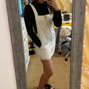 White plaid forever 21 overall dress size small